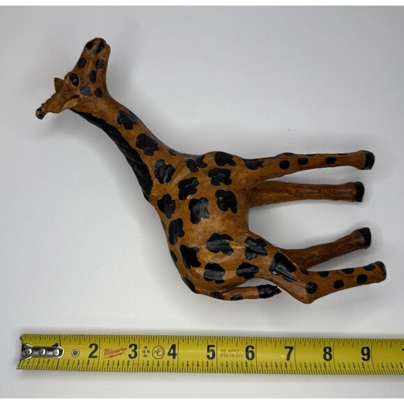 Leather Giraffe figurine 9.5" bookcase decor or coffee table decor. - Picture 7 of 8